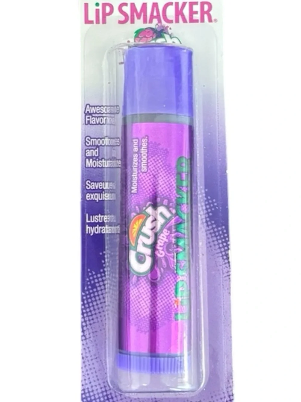 Vintage Bonne Bell LIP SMACKER Grape Y2K RARE NEW SEALED Bubble Font Purple